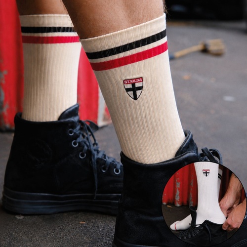 St Kilda Saints Sneaker Socks 2 Pack Gift Box