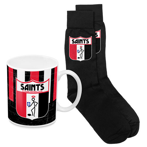 St Kilda Saints Heritage Mug and Sock Gift Pack