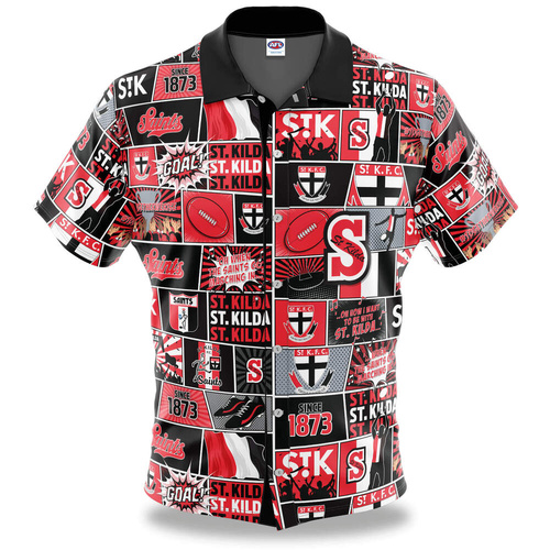 St Kilda Saints Pop Art Button Up Shirt