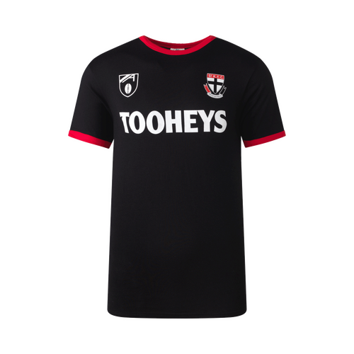 St Kilda Saints Mens TOOHEYS Black Throwback Tee