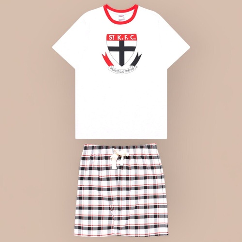St Kilda Saints Mens Check PJ Set
