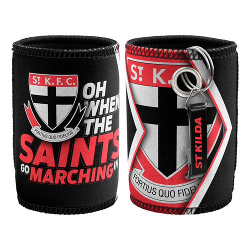 St Kilda Saints Stubby Holder with Opener
