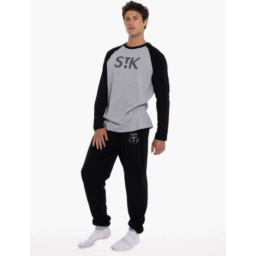 St Kilda Saints Mens Raglan Cuffed PJ Set