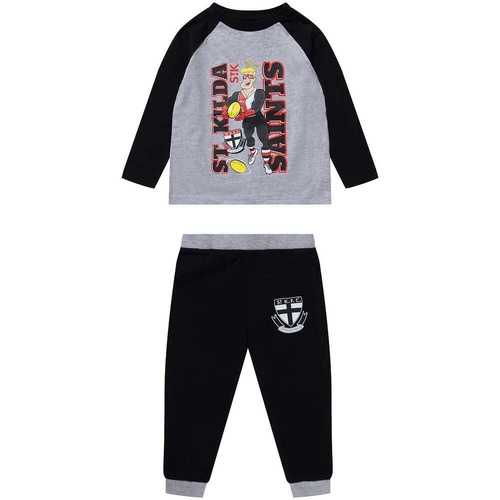 St Kilda Saints Kids Raglan Cuffed PJ Set