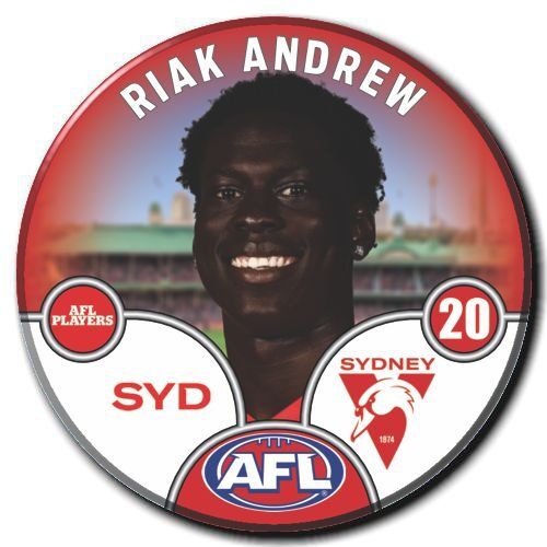 Sydney Swans 2025 Player Pin Badge - ANDREW