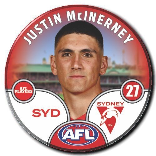Sydney Swans 2025 Player Pin Badge - MCINERNEY