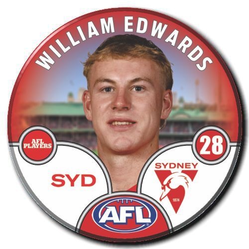 Sydney Swans 2025 Player Pin Badge - EDWARDS