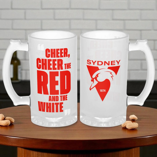 Sydney Swans Frosted Stein Glass