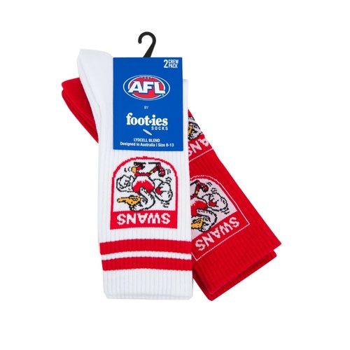Sydney Swans Retro Sneaker Sock 2 Pack