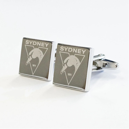 Sydney Swans Silver Etched Cufflinks