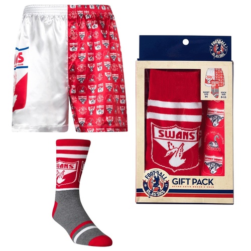Sydney Swans Mens Boxer Shorts & Socks Set