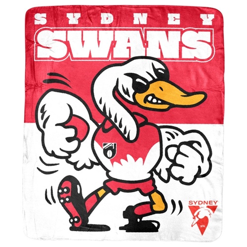 Sydney Swans Mascot Coral Fleece Throw Rug