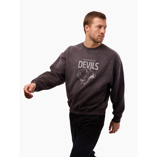 Tasmania Devils Sun Bleached Vintage Crew
