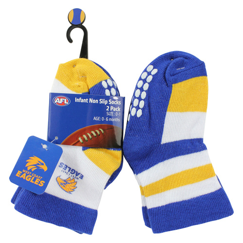 West Coast Eagles Baby Socks 2 Pack
