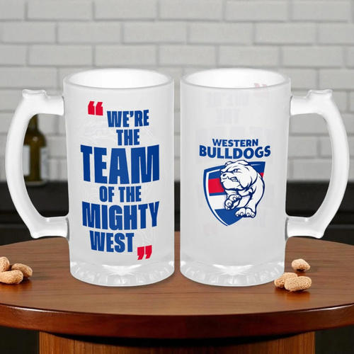 Western Bulldogs Frosted Stein Glass