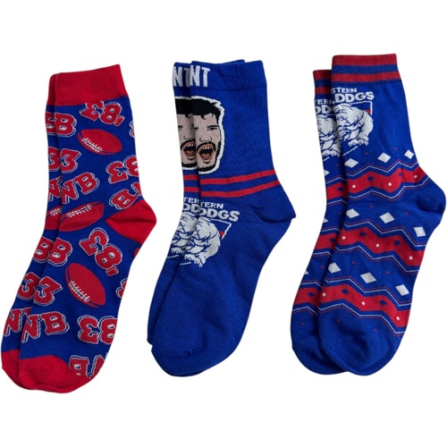 Western Bulldogs Bomptempelli 3-Pk Socks Gift Set