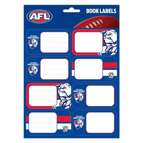 Western Bulldogs School Book Labels