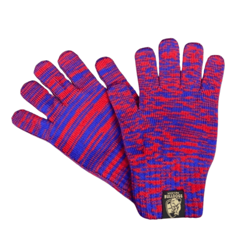 Western Bulldogs Adults Two Toned Woollen Gloves