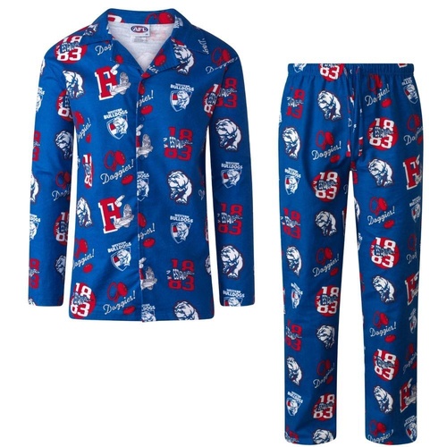 Western Bulldogs Mens Flannel PJ Set