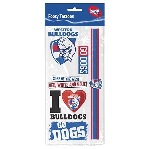 Western Bulldogs Footy Tattoo Sheet