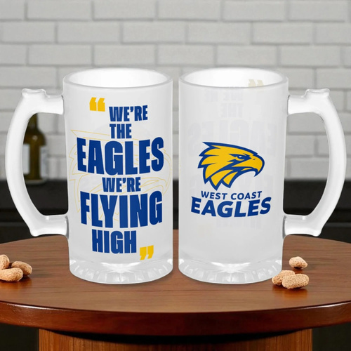 West Coast Eagles Frosted Stein Glass