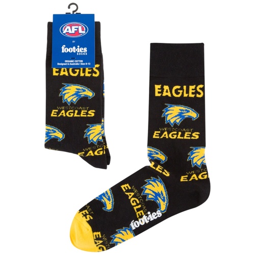 West Coast Eagles Foot-ies Organic Cotton Socks