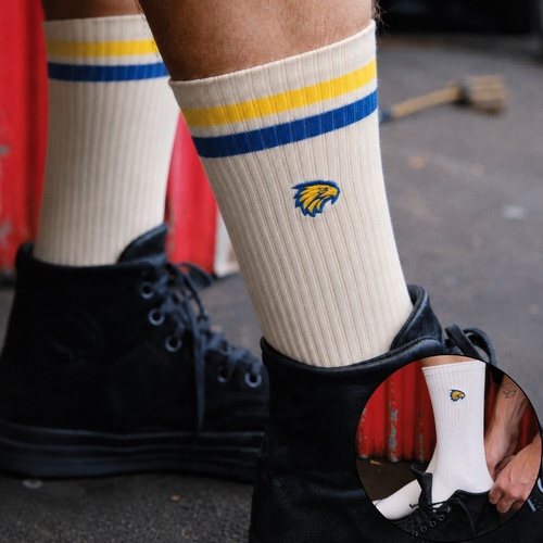 West Coast Eagles Sneaker Socks 2 Pack Gift Box