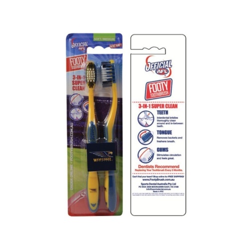 West Coast Eagles Toothbrush Twin Pack