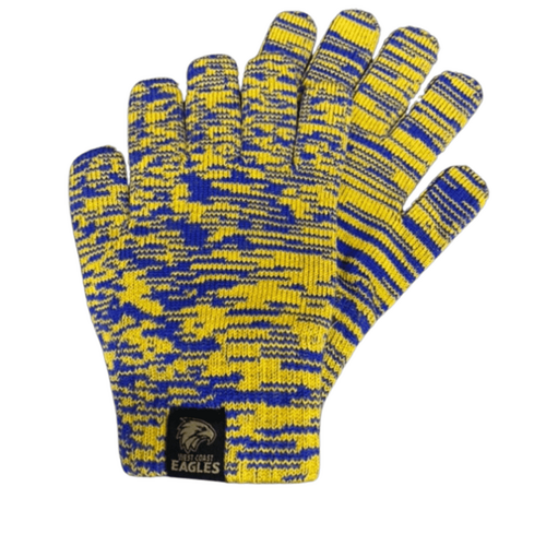 West Coast Eagles Adults Two Toned Woollen Gloves