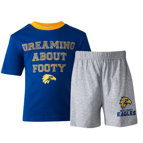 West Coast Eagles Toddlers Short Pyjamas Set