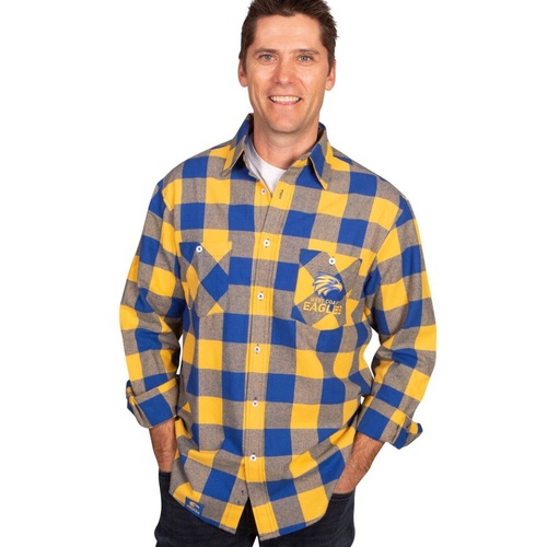 West Coast Eagles Adults Flannel Shirt