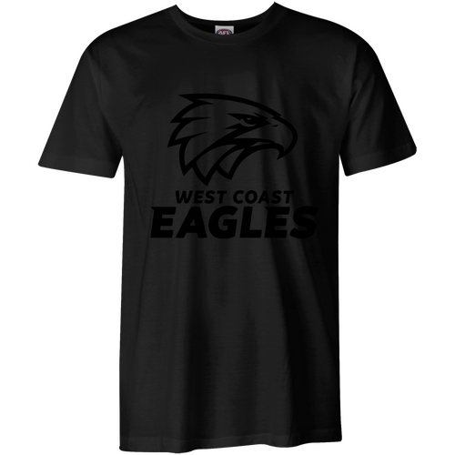 West Coast Eagles Mens Stealth Black Tee [Size: S]