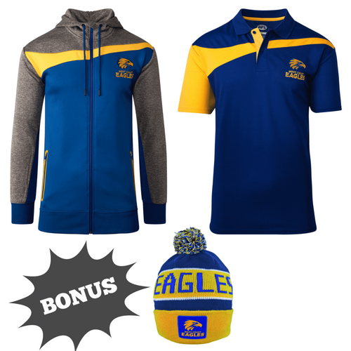West Coast Eagles Mens Swish Hoodie & Polo Bundle