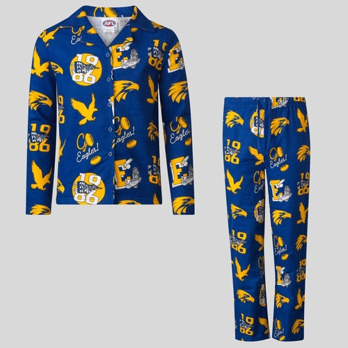 West Coast Eagles Youths Flannel PJ Set