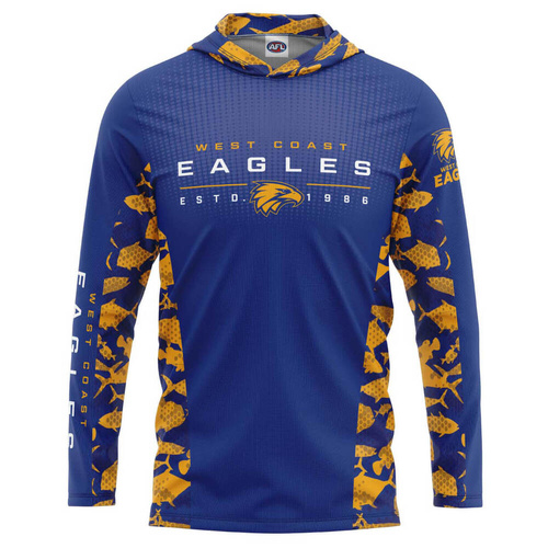 West Coast Eagles Adults Hooded Fishing Shirt