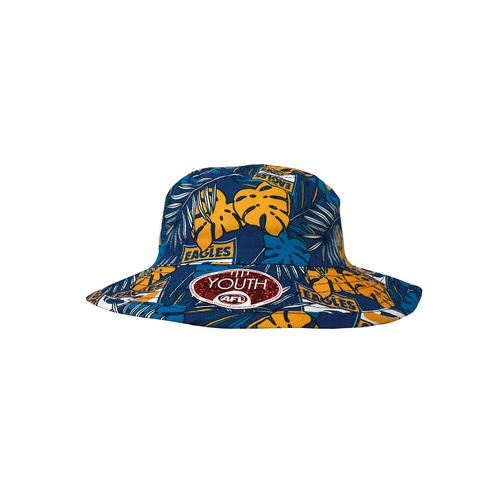 West Coast Eagles Youths Tropical Reversible Bucket Hat