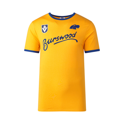 West Coast Eagles Mens BURSWOOD Gold Throwback Tee