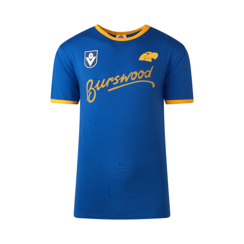 West Coast Eagles Mens BURSWOOD Royal Throwback Tee