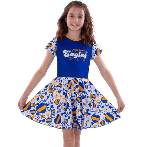 West Coast Eagles Girls Heartbreaker Supporter Dress