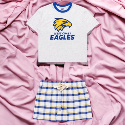 West Coast Eagles Womens Check PJ Set