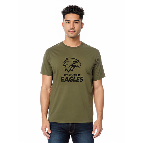 West Coast Eagles Olive Logo Adults Tee