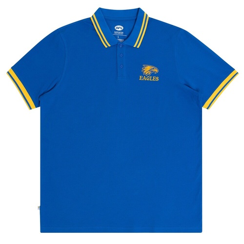 West Coast Eagles Mens Cotton Pique Polo